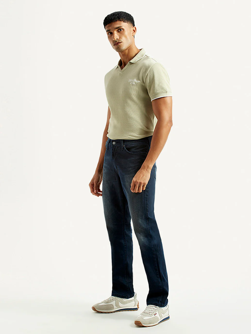 Men's 541 Dark Blue Athletic Tapered Fit Mid Rise Jeans - Image 6