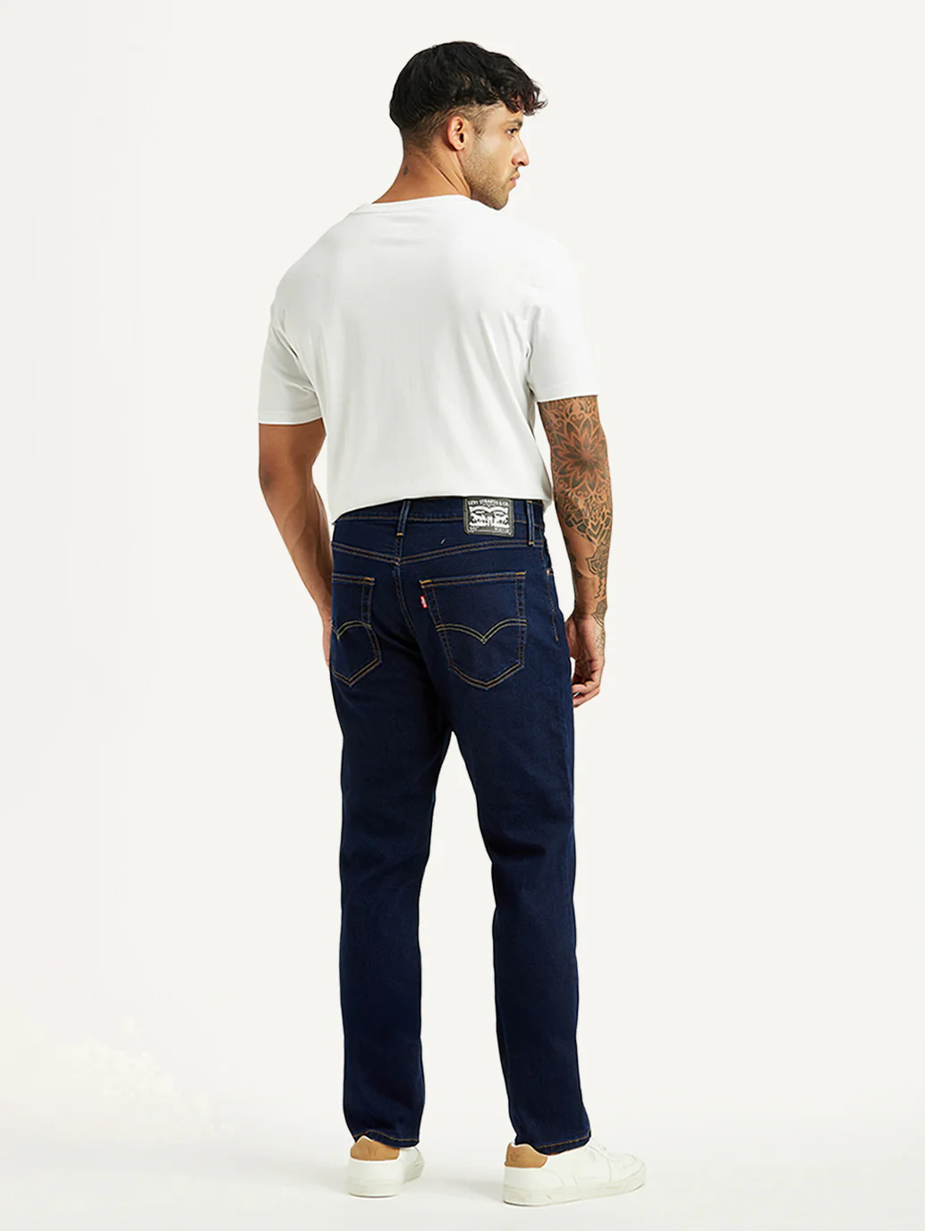 Men's 541 Dark Blue Athletic Tapered Fit Mid Rise Jeans - Image 3