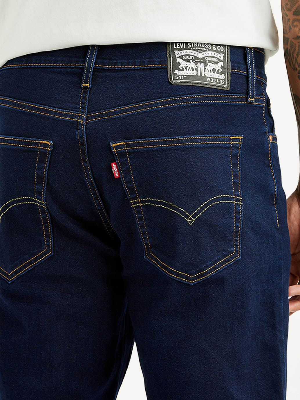 Men's 541 Dark Blue Athletic Tapered Fit Mid Rise Jeans - Image 4
