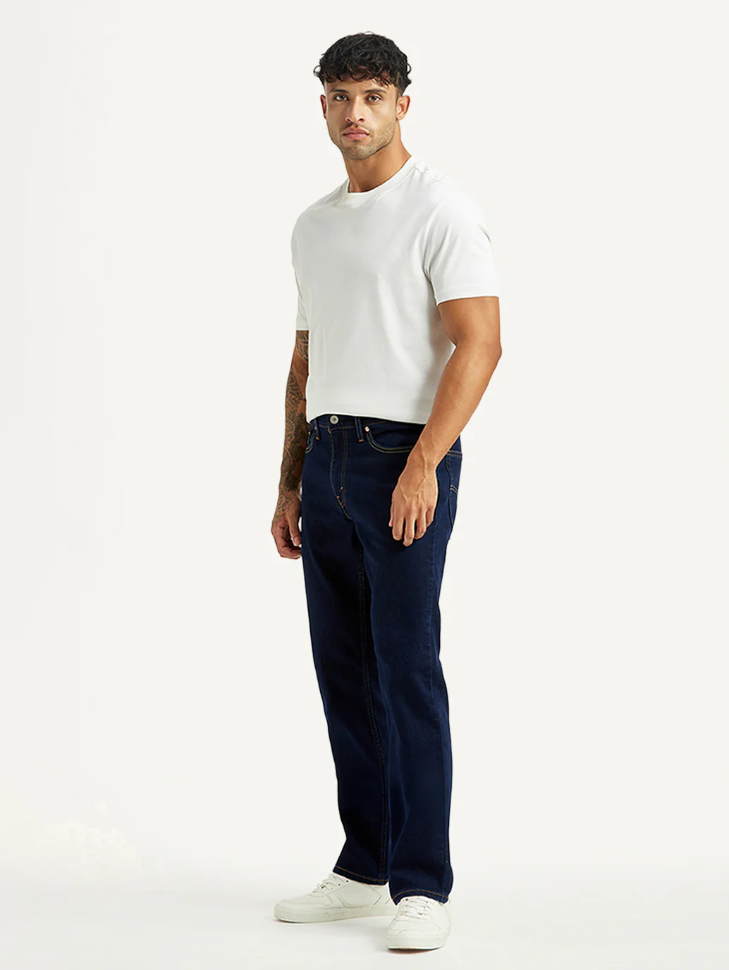 Men's 541 Dark Blue Athletic Tapered Fit Mid Rise Jeans - Image 5