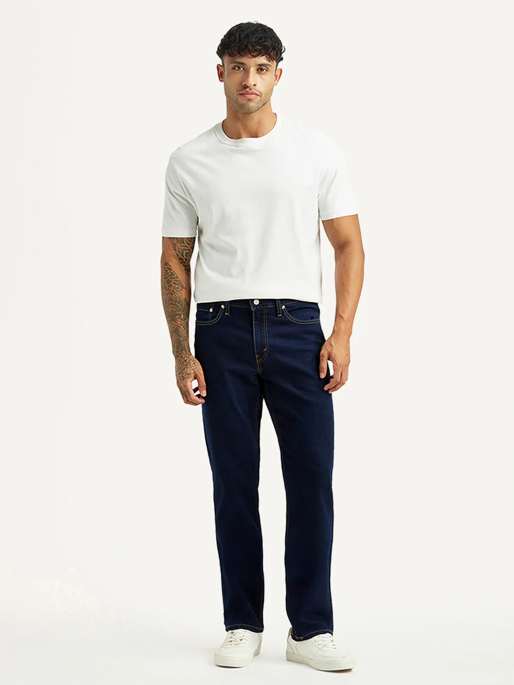 Men's 541 Dark Blue Athletic Tapered Fit Mid Rise Jeans - Image 6