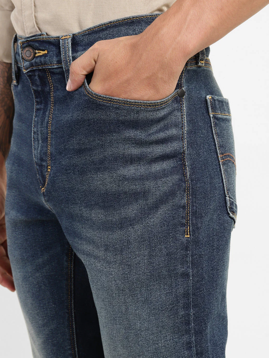 Men's 541 Blue Athletic Tapered Fit Mid Rise Jeans - Image 5
