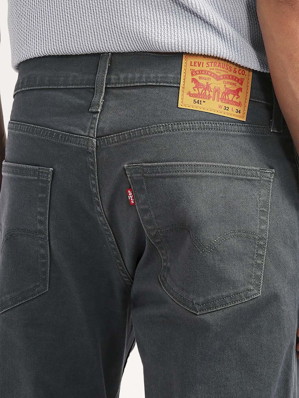 Men's 541 Grey Athletic Tapered Fit Mid Rise Jeans - Image 5