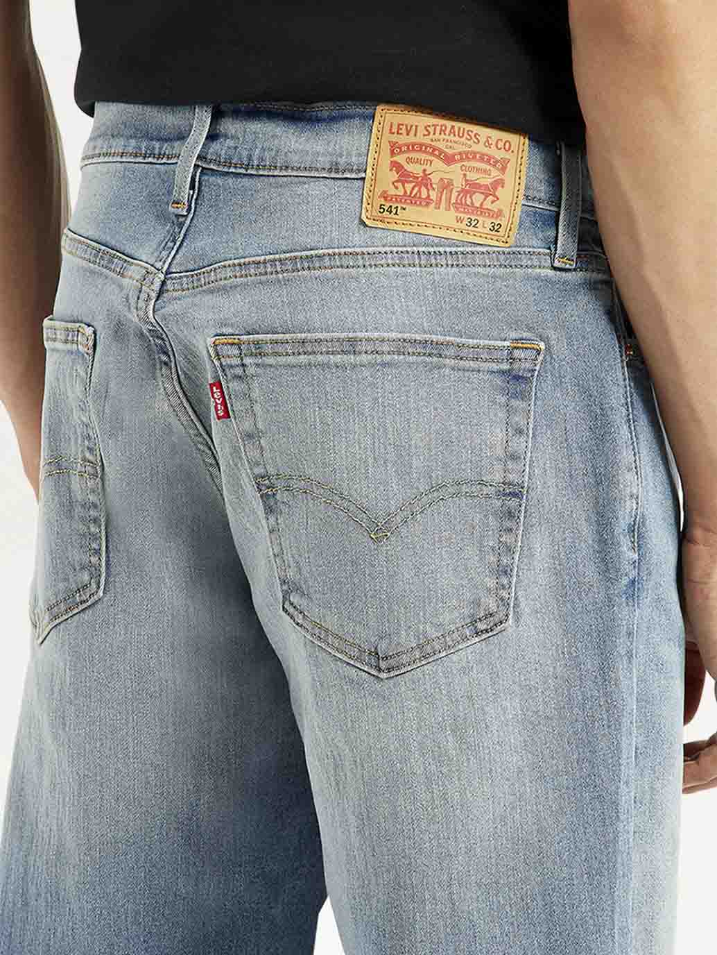 Men's 541 Light Blue Athletic Tapered Fit Mid Rise Jeans - Image 5