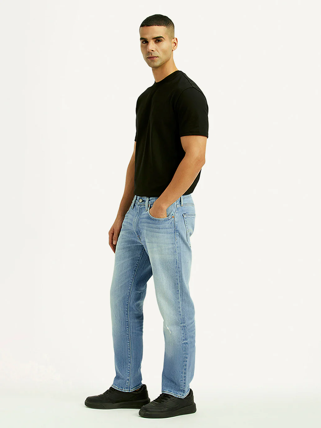 Men's 541 Light Blue Athletic Tapered Fit Mid Rise Jeans - Image 5