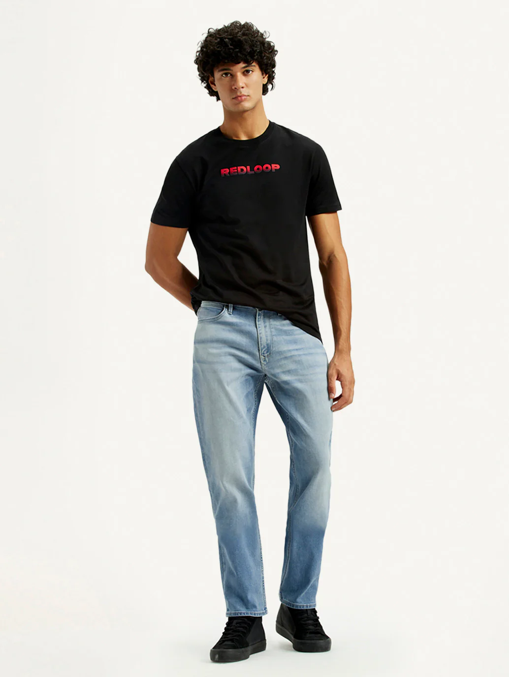 Men's Redloop 541 Light Indigo Athletic Tapered Fit Mid Rise Jeans