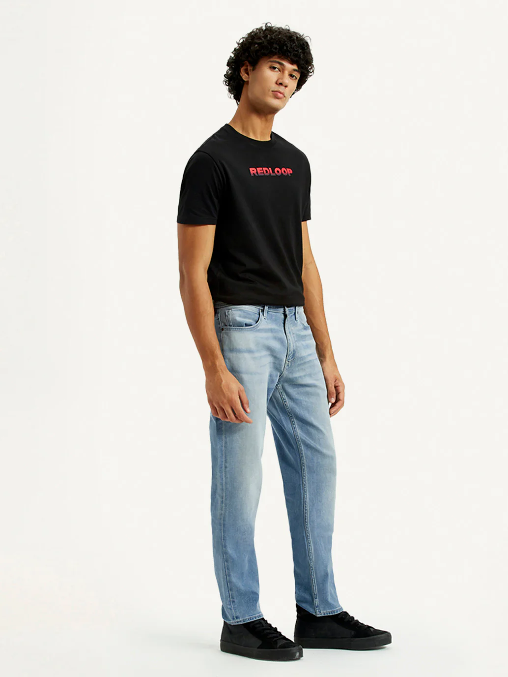 Men's Redloop 541 Light Indigo Athletic Tapered Fit Mid Rise Jeans - Image 5