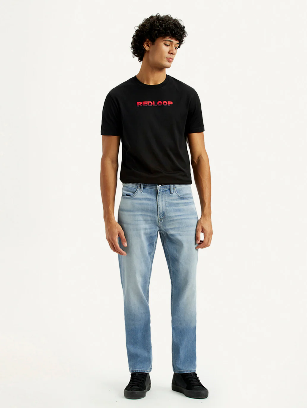 Men's Redloop 541 Light Indigo Athletic Tapered Fit Mid Rise Jeans - Image 6