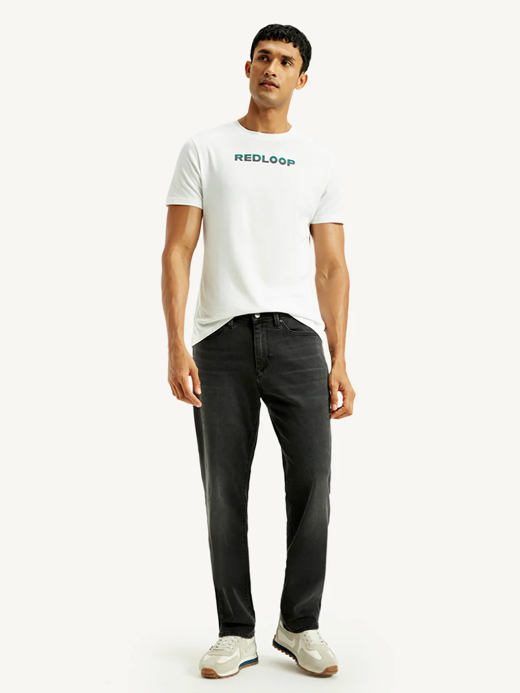 Men's Redloop 541 Black Athletic Tapered Fit Mid Rise Jeans