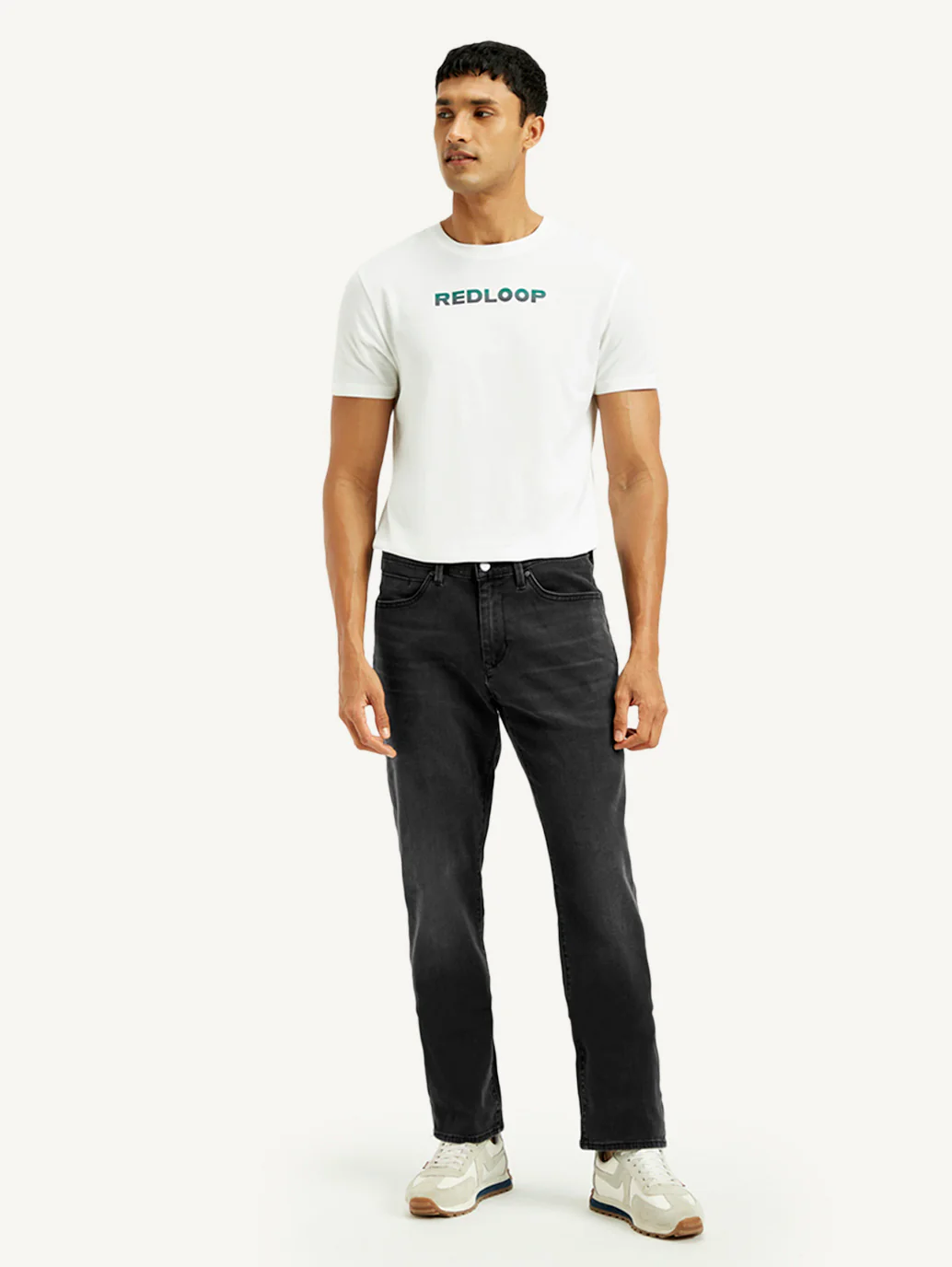 Men's Redloop 541 Black Athletic Tapered Fit Mid Rise Jeans - Image 2