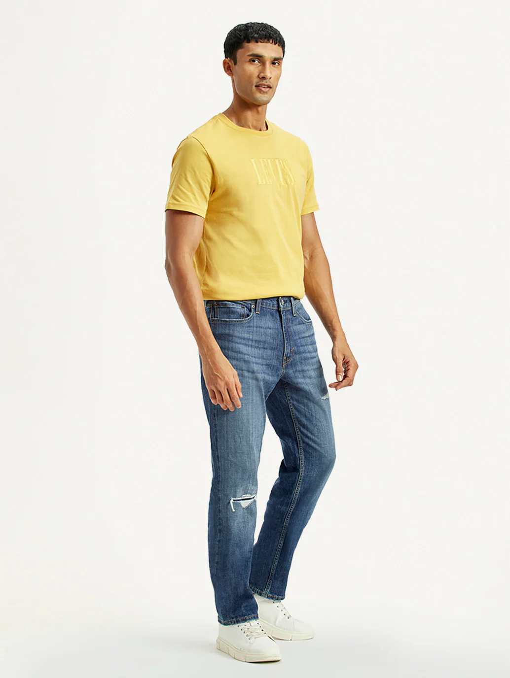 Men's 541 Med Indigo Athletic Tapered Fit Mid Rise Jeans - Image 5