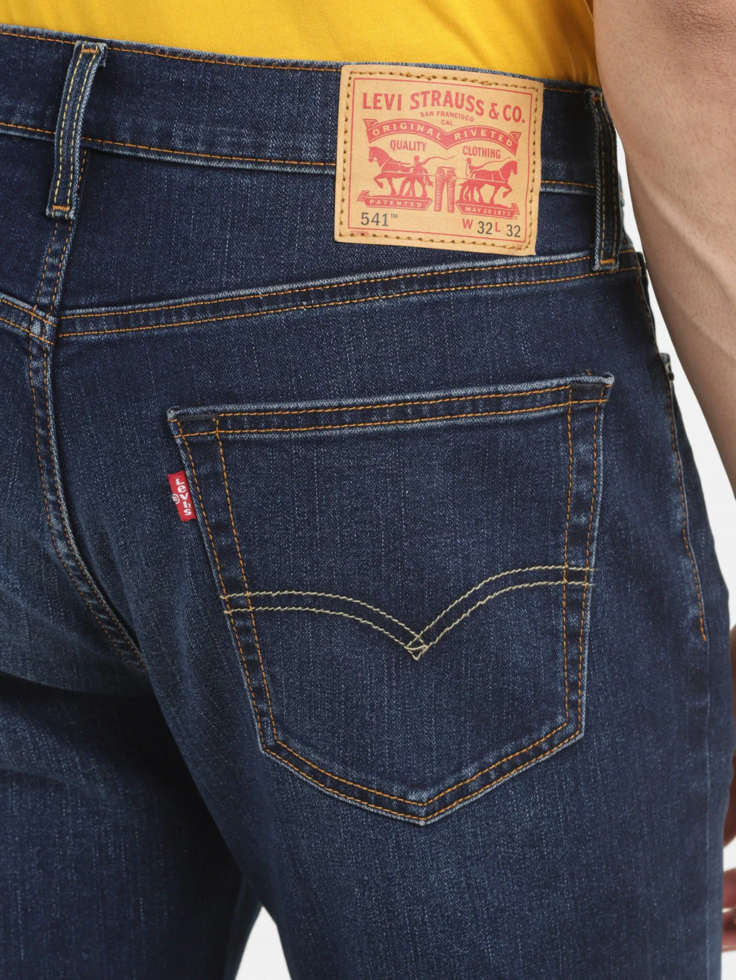 Men's 541 Blue Athletic Tapered Fit Mid Rise Jeans - Image 4
