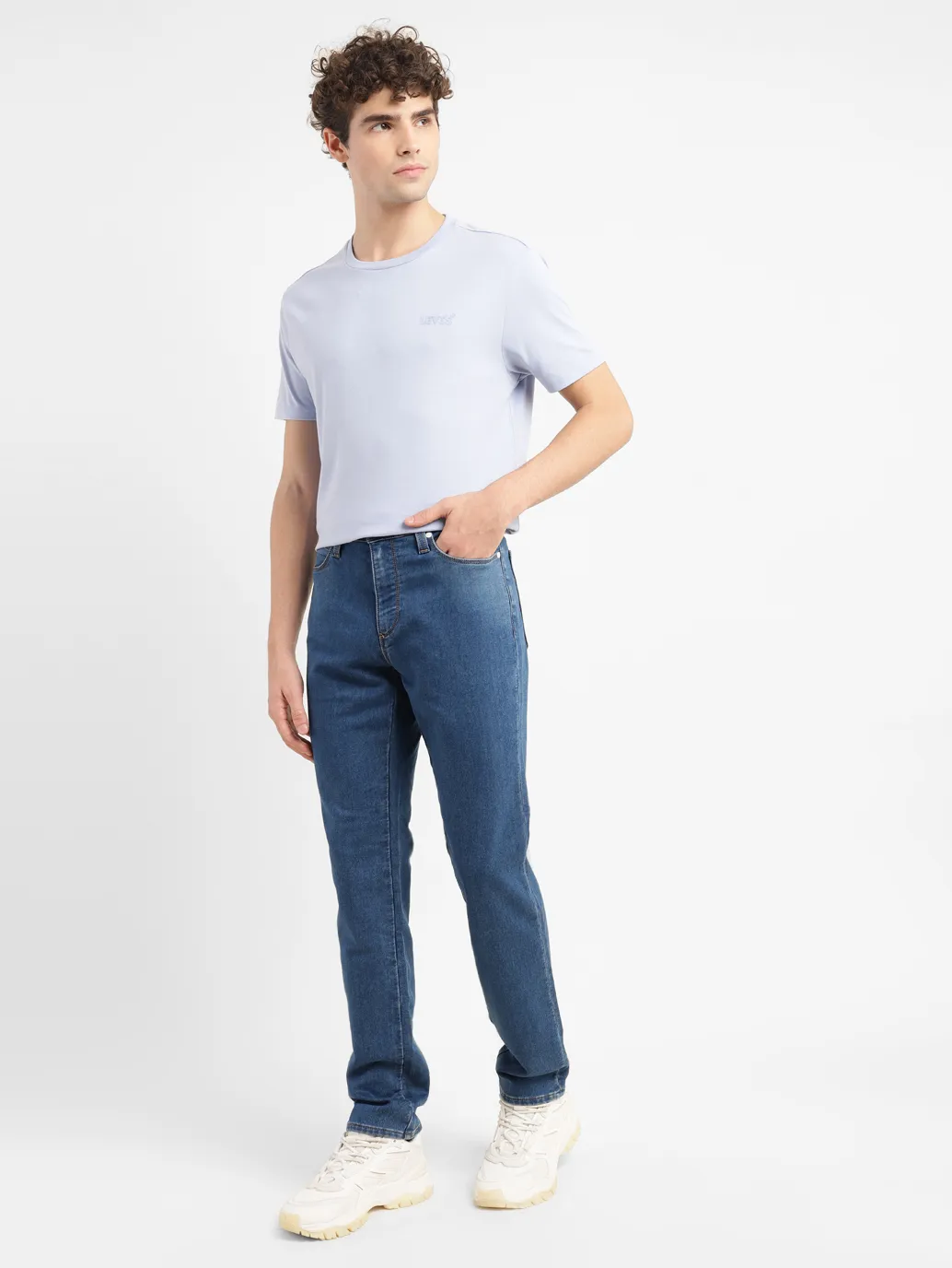 Men's 541 Blue Athletic Tapered Fit Mid Rise Jeans - Image 7