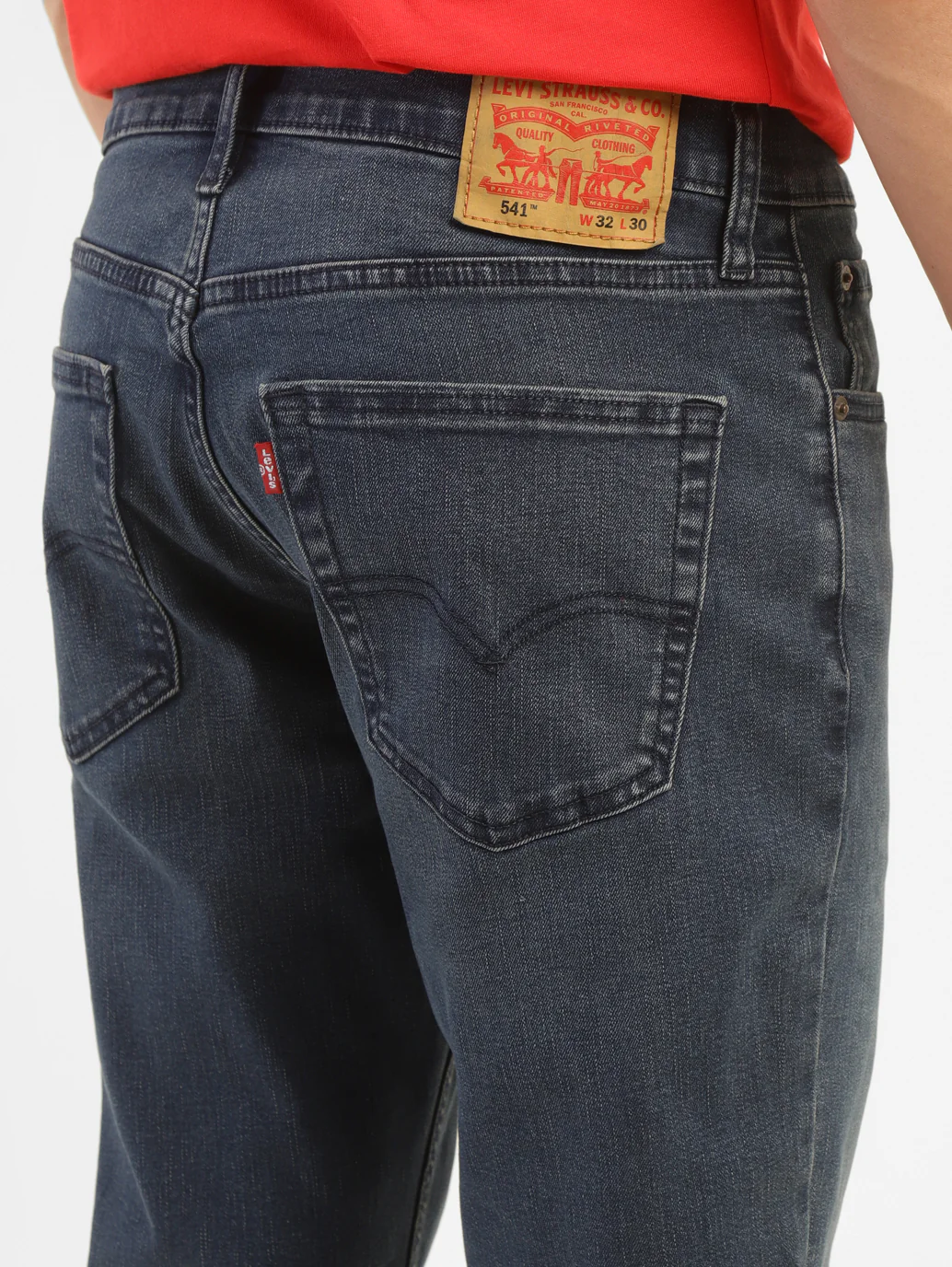 Men's 541 Blue Athletic Tapered Fit Mid Rise Jeans - Image 5