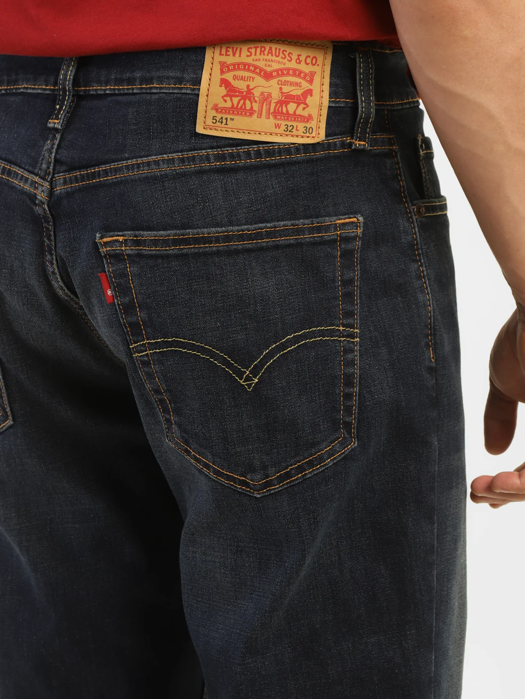 Men's 541 Blue Athletic Tapered Fit Mid Rise Jeans - Image 6