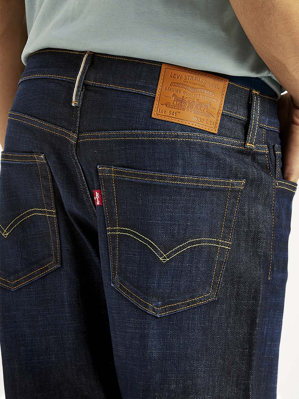 Men's 541 Navy Athletic Tapered Fit Mid Rise Selvedge Jeans - Image 5