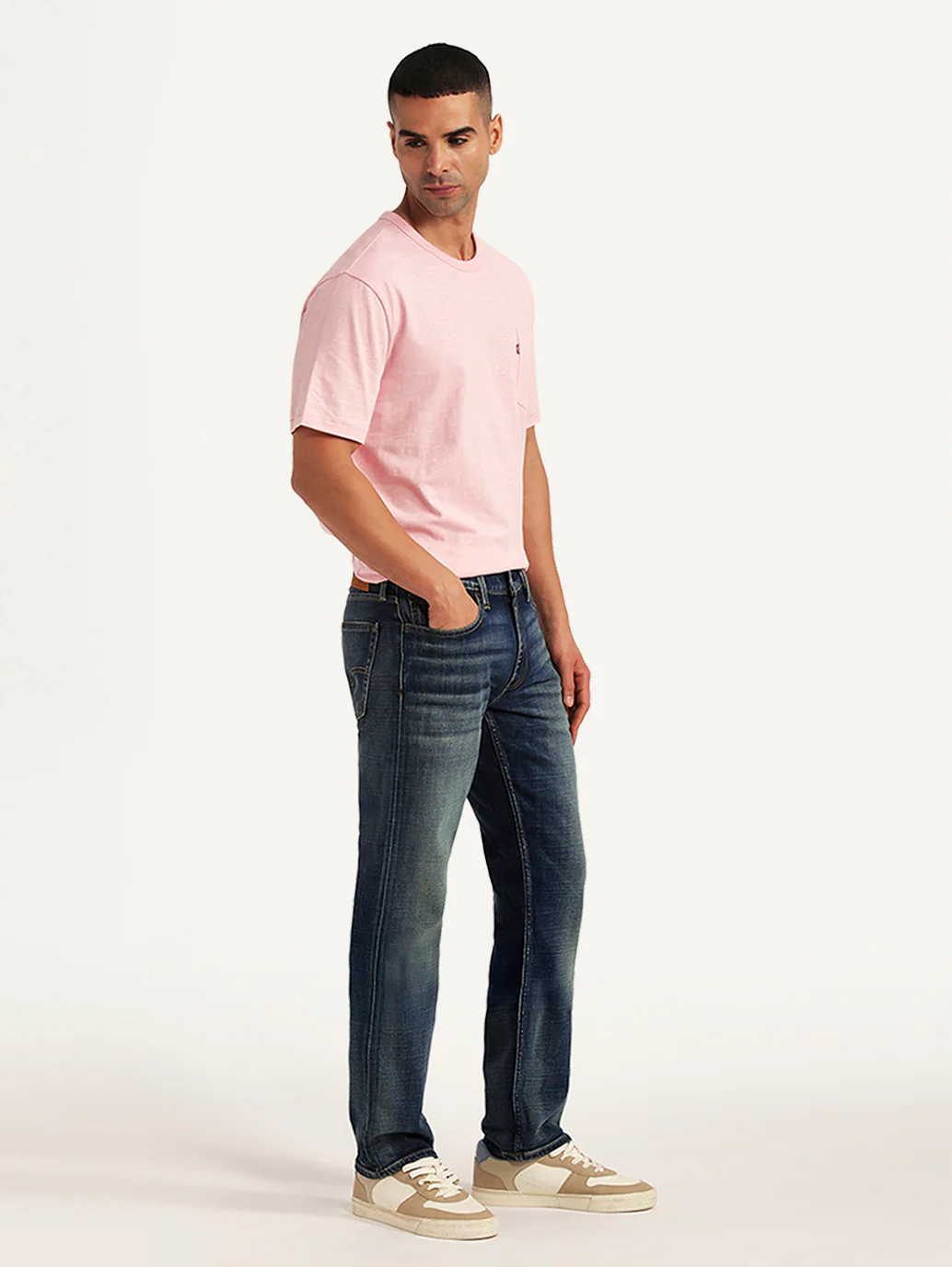 Men's Tinted 541 Navy Athletic Tapered Fit Mid Rise Selvedge Jeans - Image 5