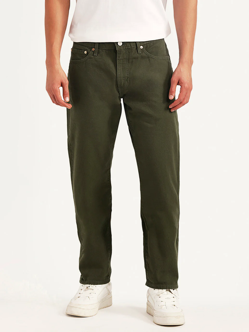 Men's 541 Olive Athletic Tapered Fit Mid Rise Selvedge Chinos - Image 3