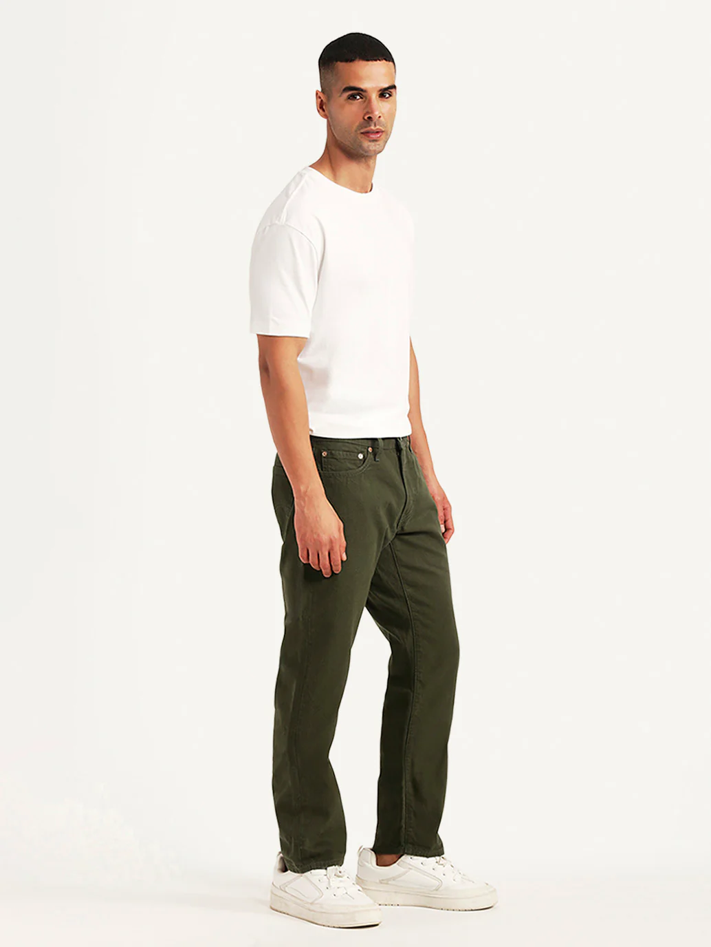 Men's 541 Olive Athletic Tapered Fit Mid Rise Selvedge Chinos - Image 6