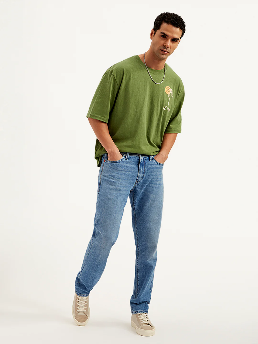 Men's 541 Blue Athletic Tapered Fit Mid Rise Jeans