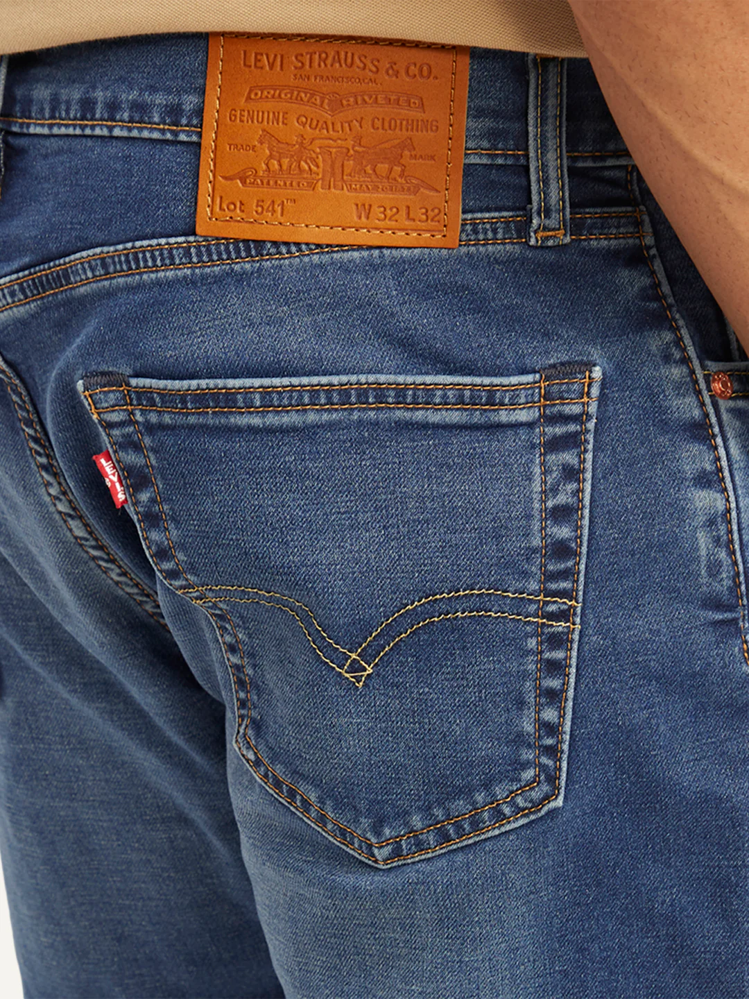Men's 541 Blue Athletic Tapered Fit Mid Rise Jeans - Image 3