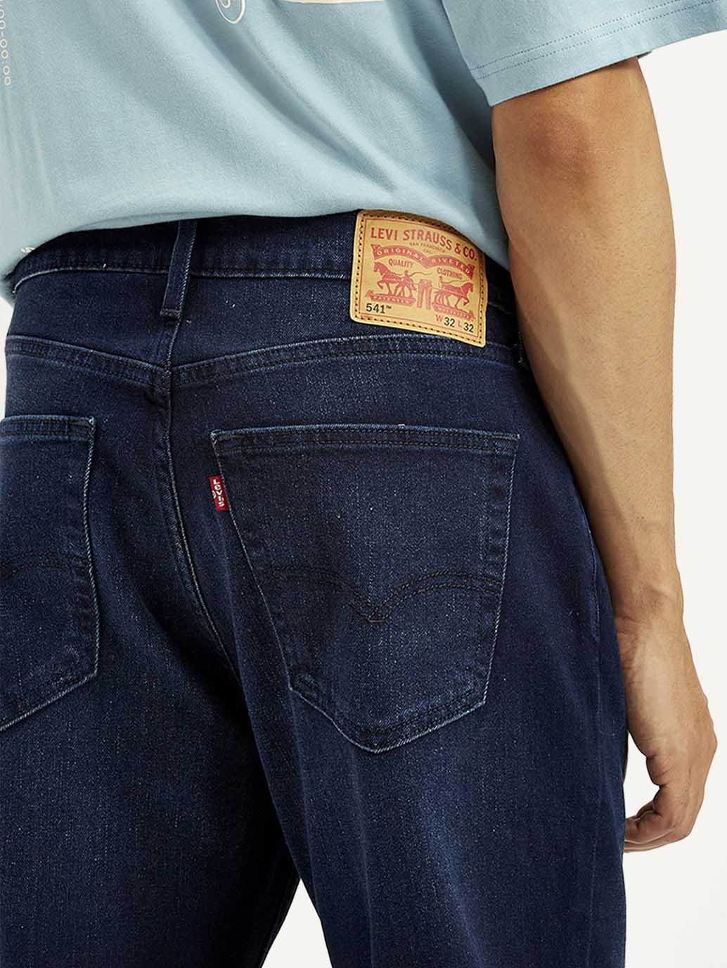 Men's 541 Dark Blue Athletic Tapered Fit Mid Rise Jeans - Image 3