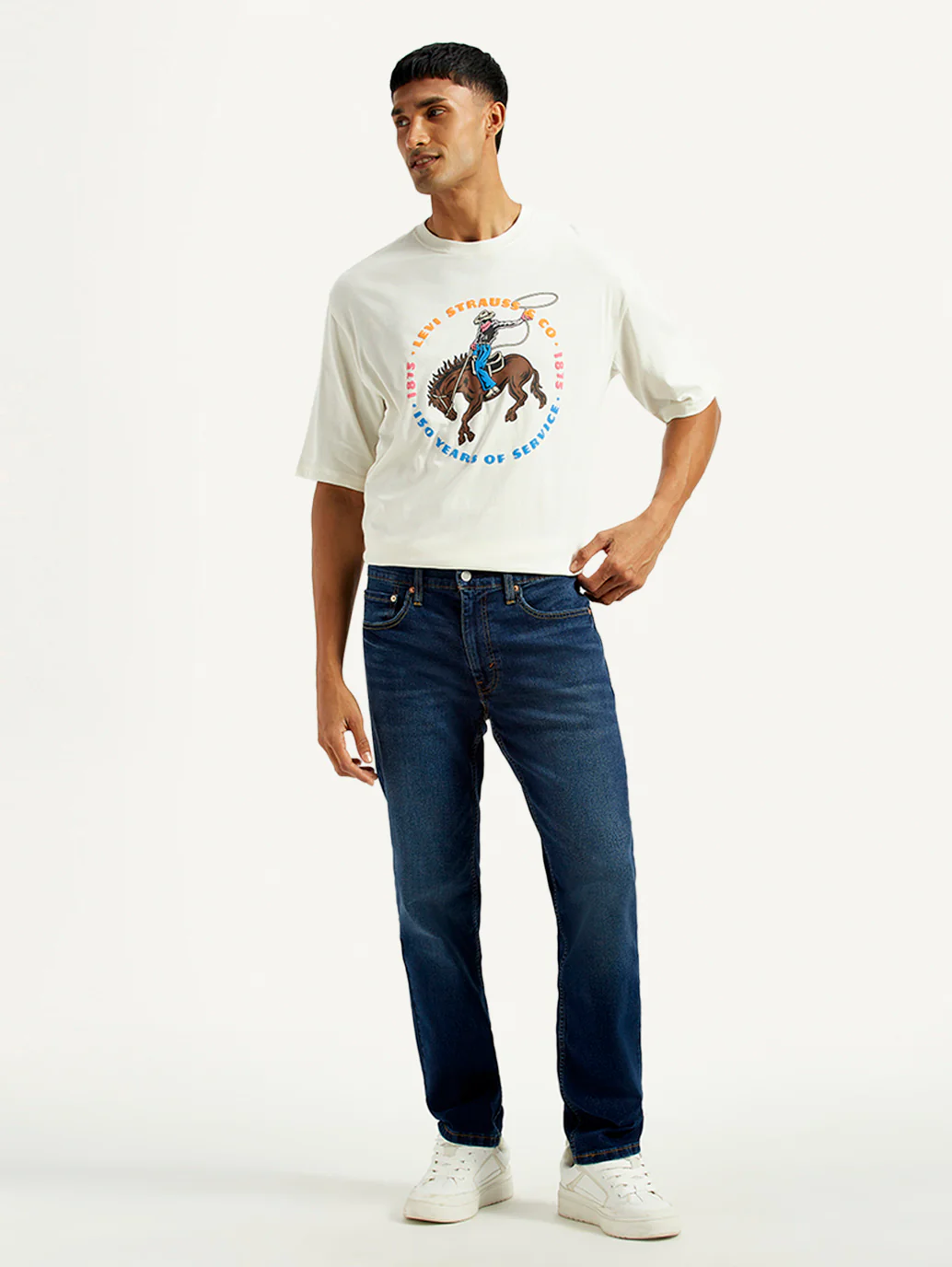 Men's 541 Dark Indigo Athletic Tapered Fit Mid Rise Jeans - Image 6