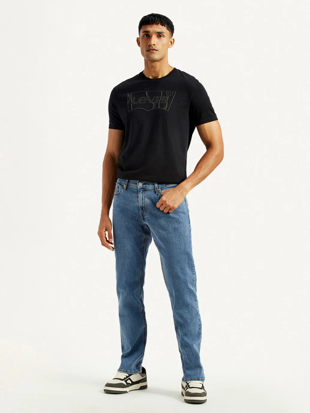 Men's 541 Med Indigo Athletic Tapered Fit Mid Rise Jeans - Image 2