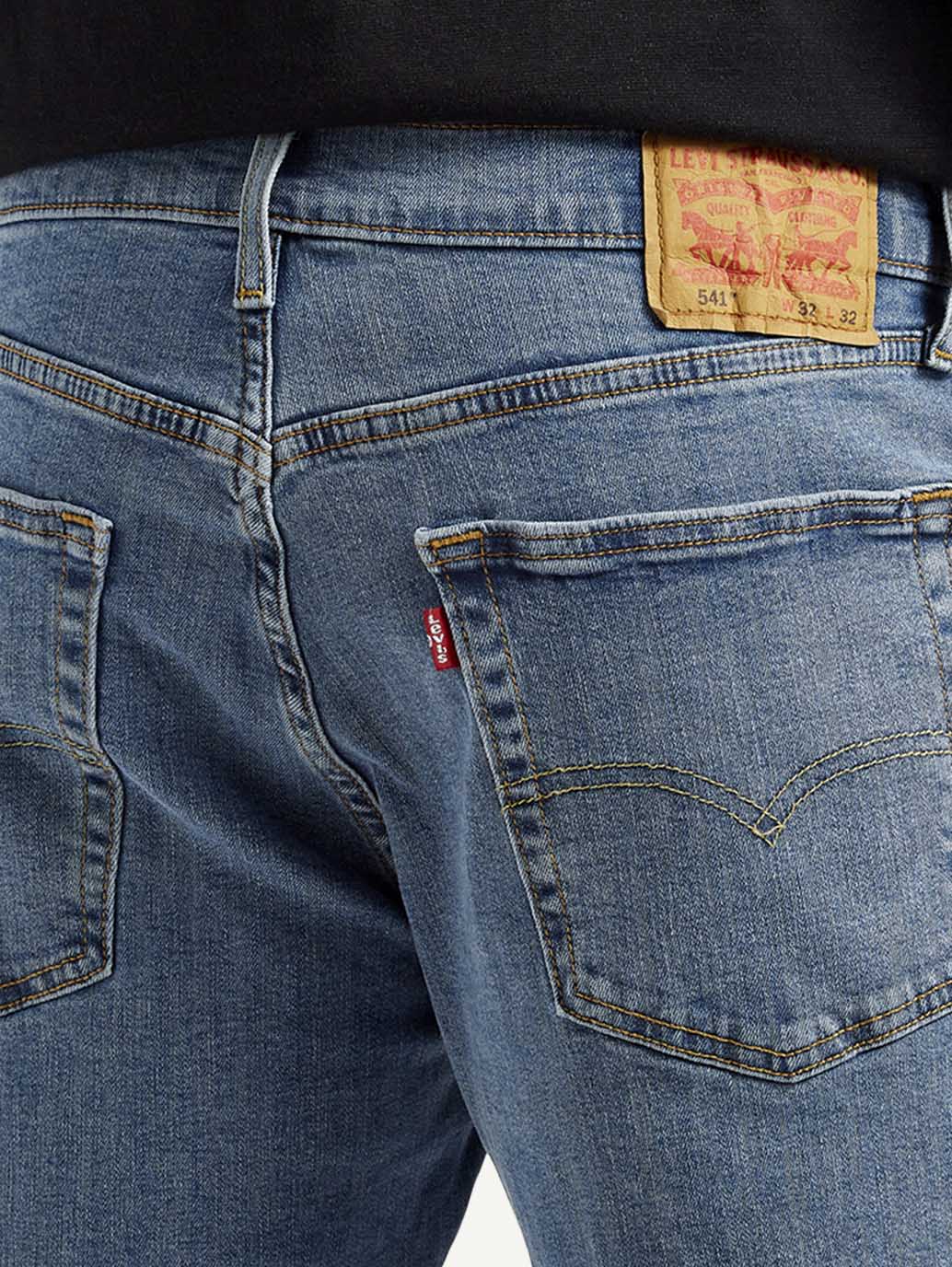 Men's 541 Med Indigo Athletic Tapered Fit Mid Rise Jeans - Image 5