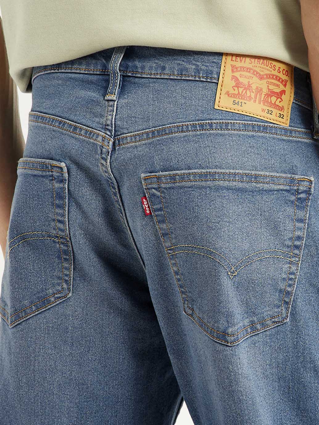 Men's 541 Med Indigo Athletic Tapered Fit Mid Rise Jeans - Image 4