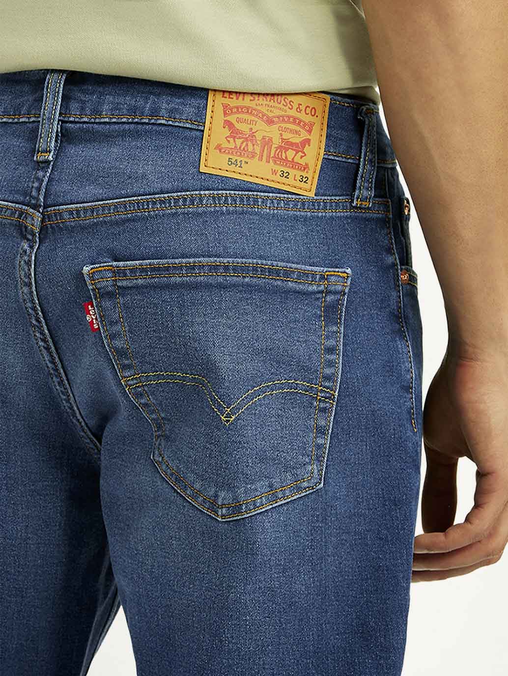 Men's 541 Mid Indigo Athletic Tapered Fit Mid Rise Jeans - Image 4