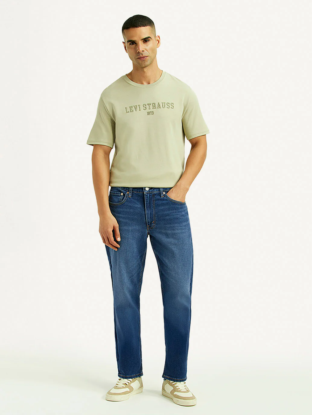 Men's 541 Mid Indigo Athletic Tapered Fit Mid Rise Jeans - Image 6