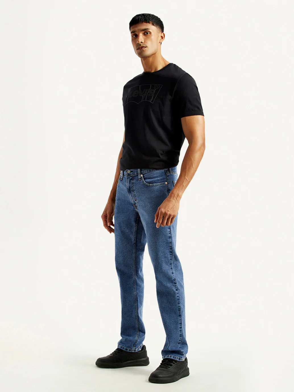 Men's 541 Med Indigo Athletic Tapered Fit Mid Rise Jeans - Image 6