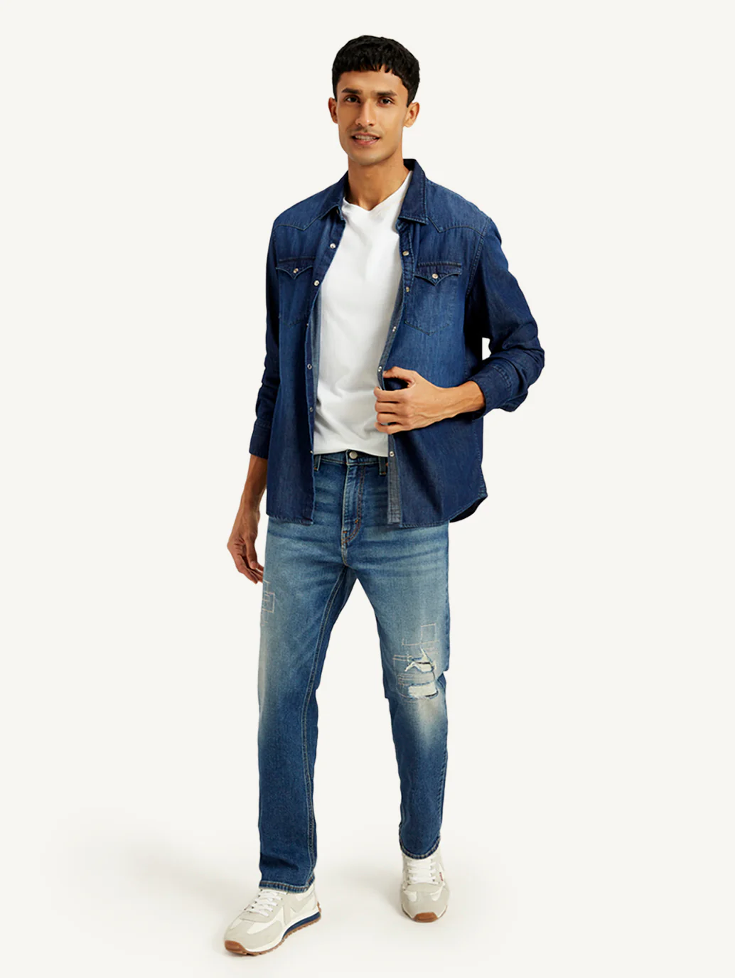 Men's 541 Blue Athletic Tapered Fit Mid Rise Jeans