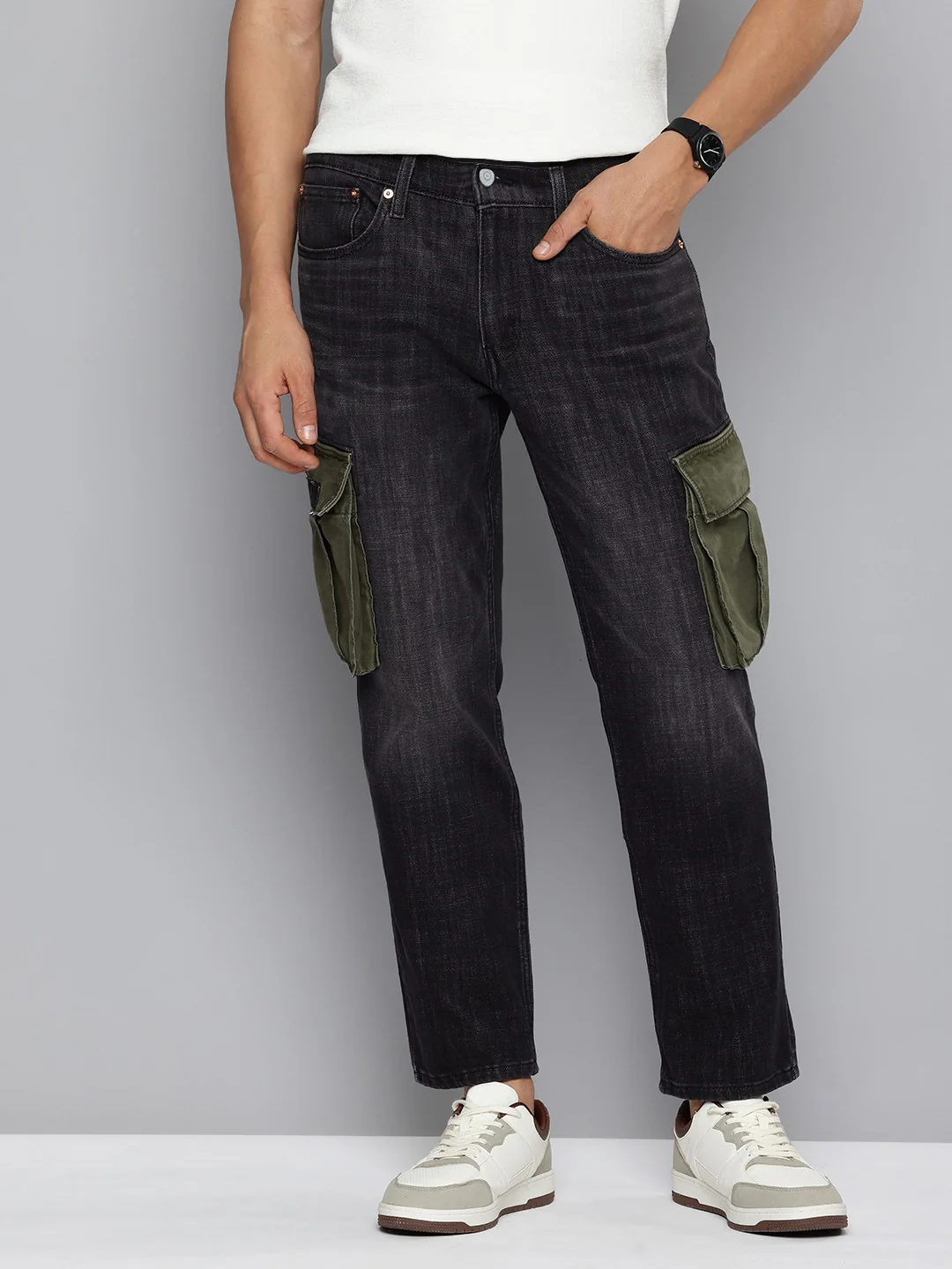 Men's 541 Dark Blue Athletic Tapered Fit Mid Rise Jeans