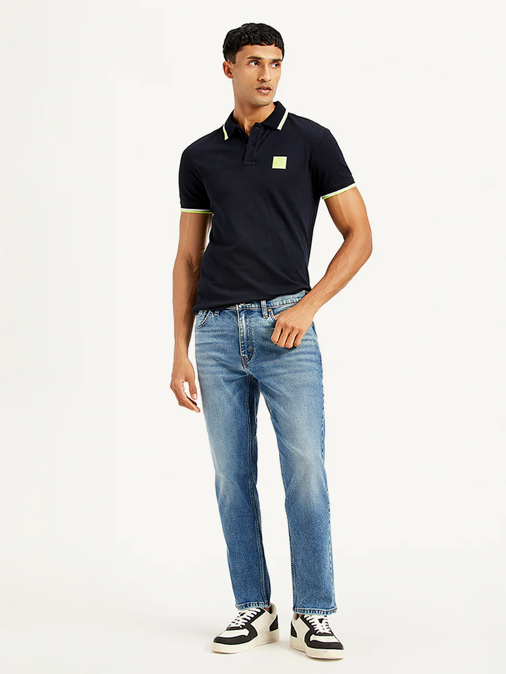 Men's 541 Blue Athletic Tapered Fit Mid Rise Jeans