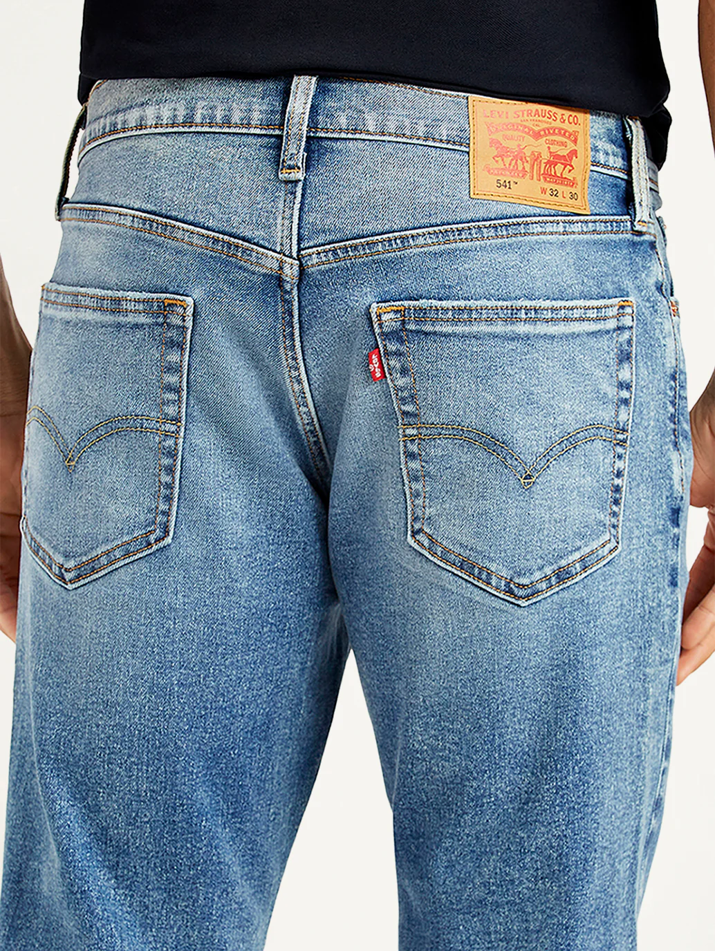 Men's 541 Blue Athletic Tapered Fit Mid Rise Jeans - Image 4