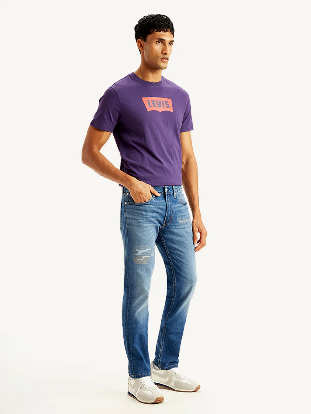 Men's 541 Blue Athletic Tapered Fit Mid Rise Jeans - Image 5