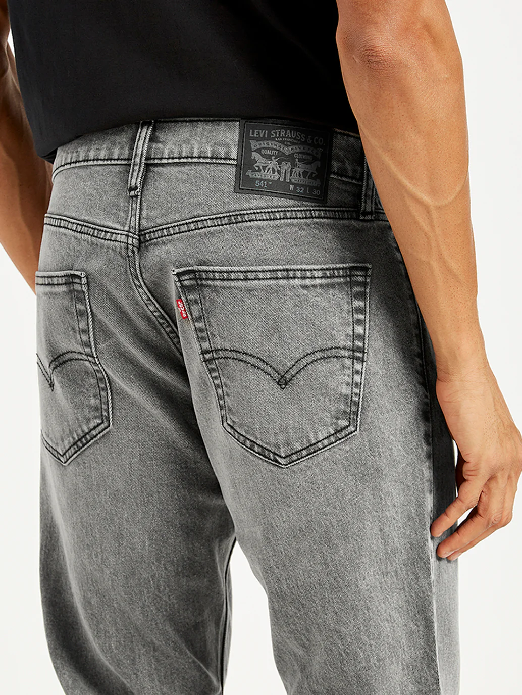 Men's 541 Grey Athletic Tapered Fit Mid Rise Jeans - Image 6