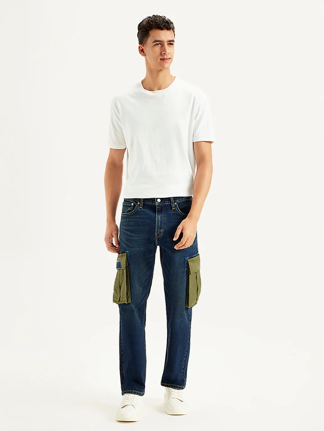 Men's 541 Tapered Fit Navy Cargo Jeans - Image 2