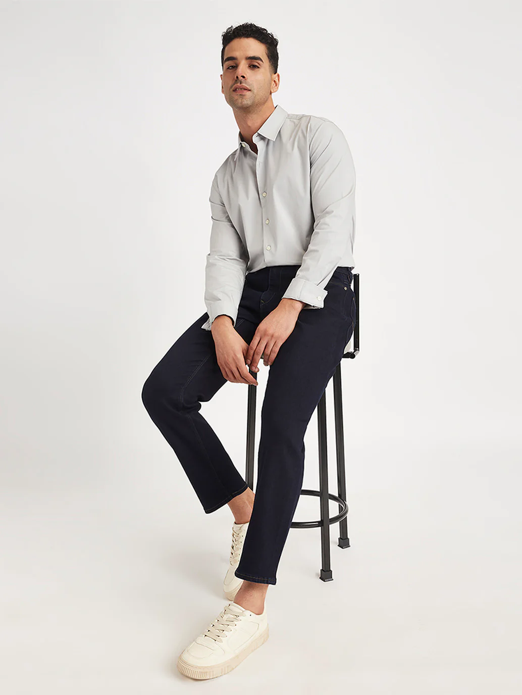 Men's Redloop 541 Navy Blue Athletic Tapered Fit Mid Rise Jeans