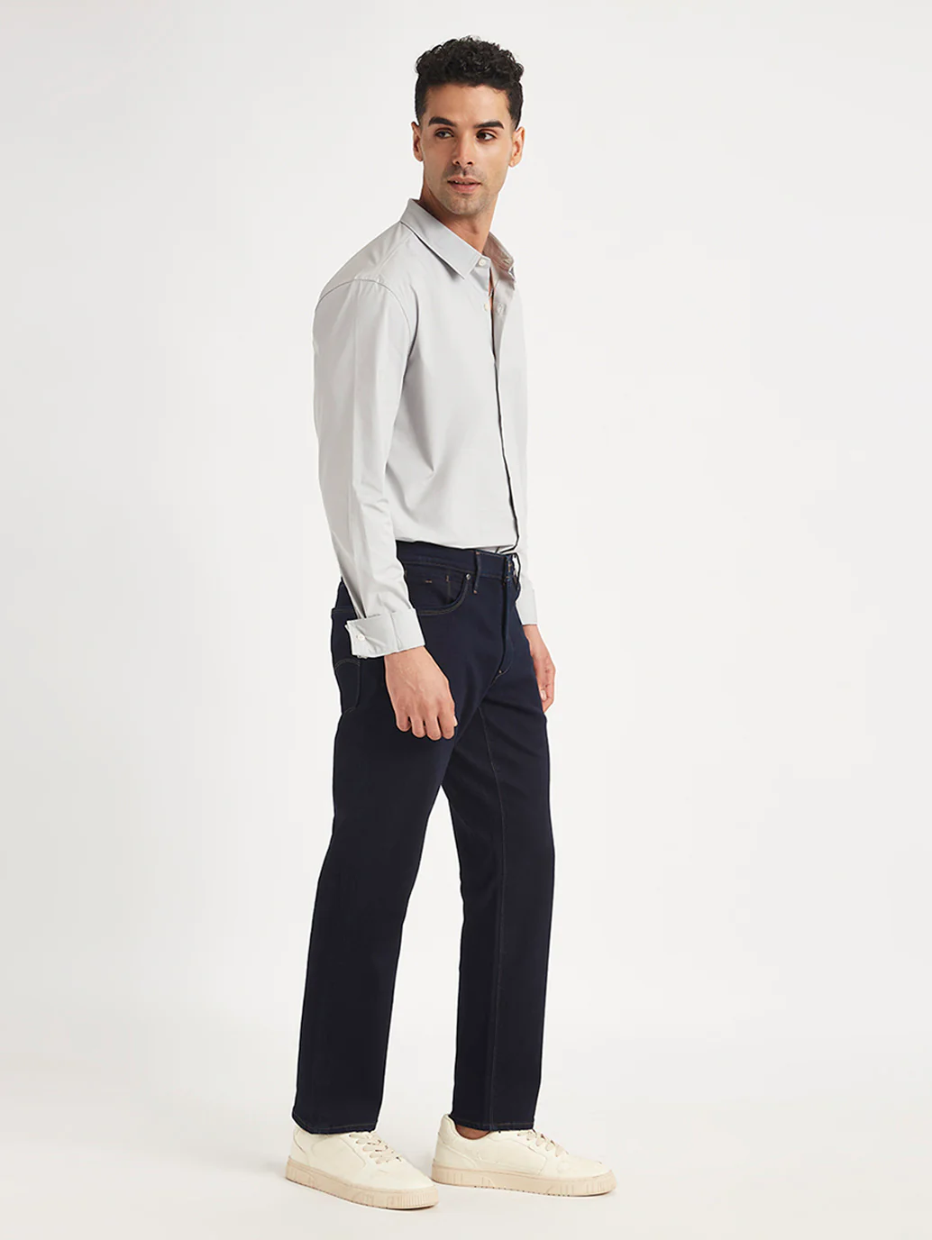 Men's Redloop 541 Navy Blue Athletic Tapered Fit Mid Rise Jeans - Image 3