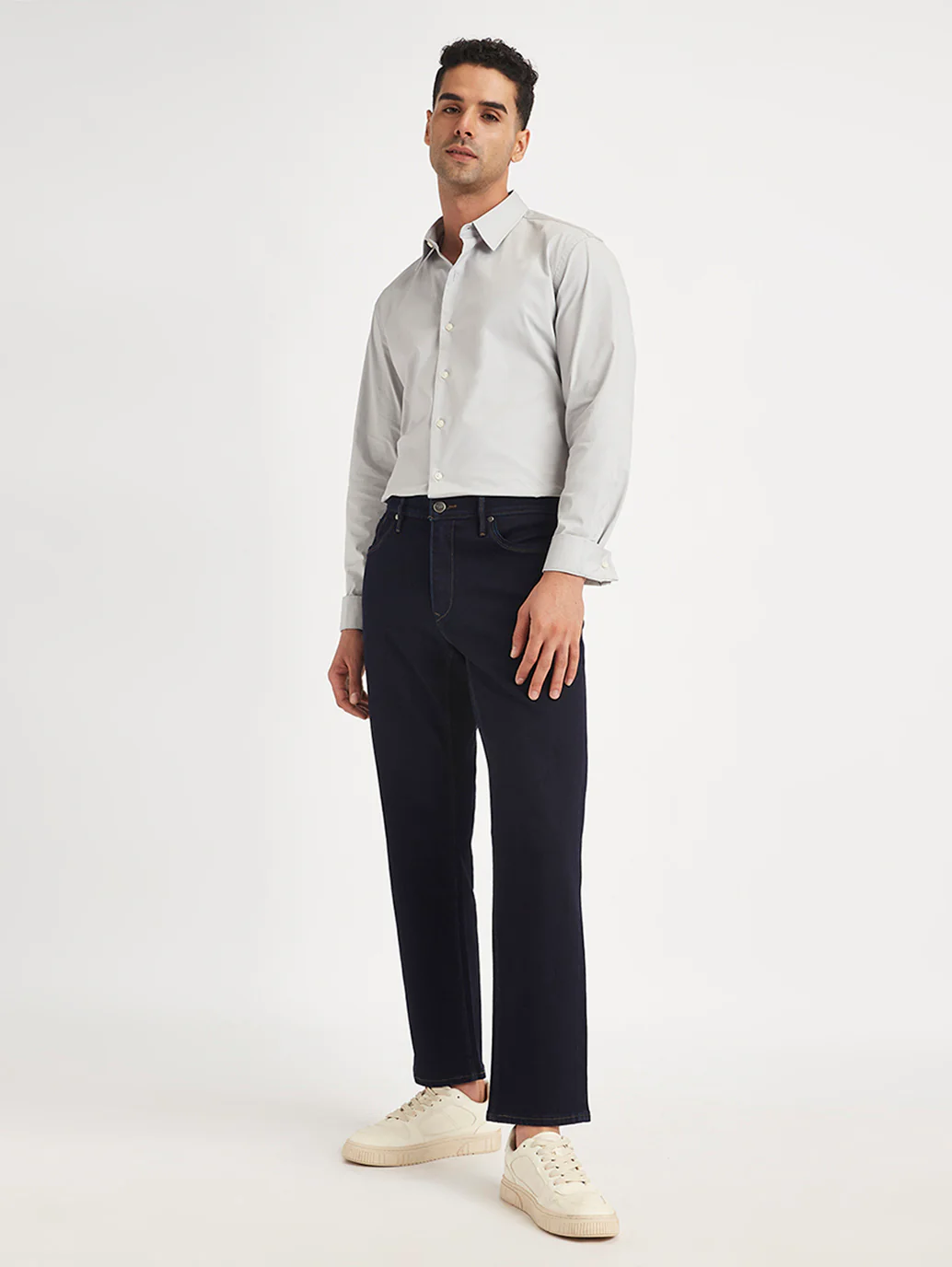 Men's Redloop 541 Navy Blue Athletic Tapered Fit Mid Rise Jeans - Image 4