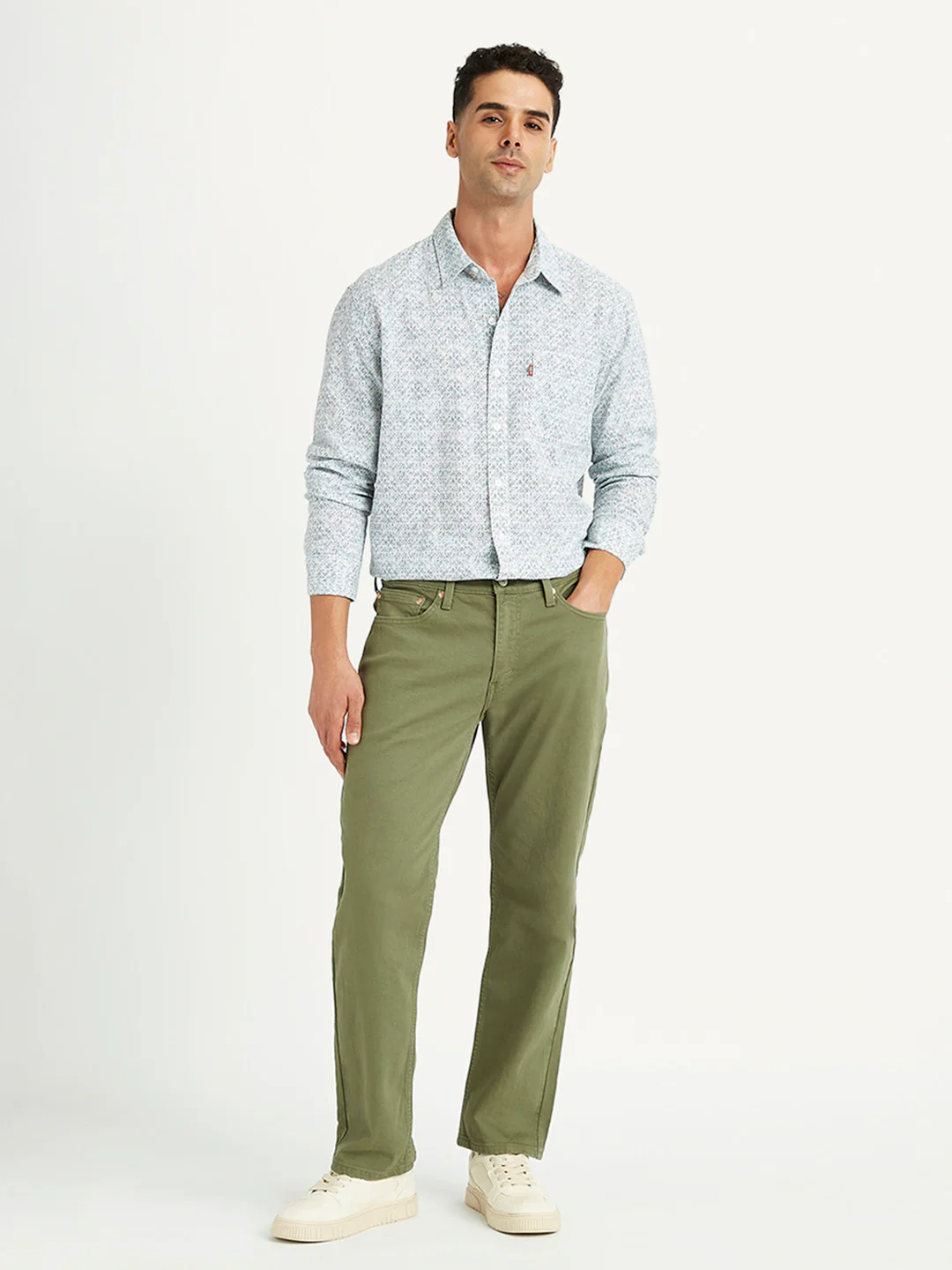 Men's 541 Olive Green Athletic Tapered Fit Mid Rise Jeans