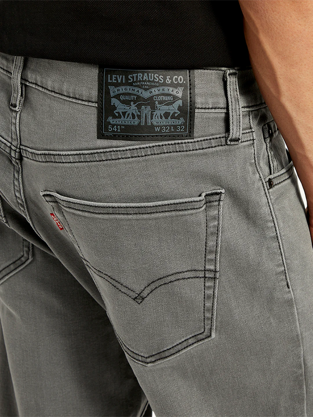 Men's 541 Grey Athletic Tapered Fit Mid Rise Jeans - Image 5