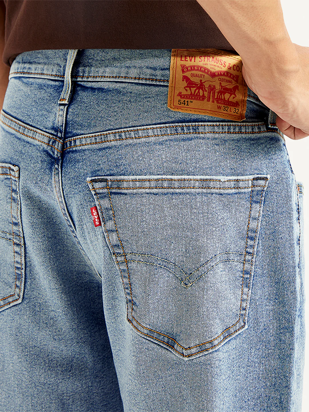 Men's 541 Blue Athletic Tapered Fit Mid Rise Jeans - Image 5