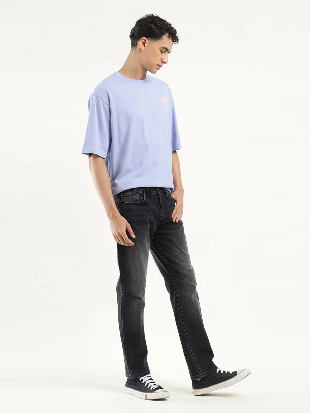 Men's 550 Black Loose Fit Mid Rise Jeans - Image 2
