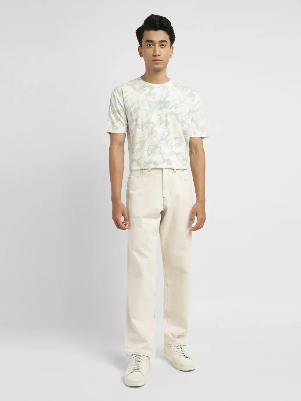 Men's 550 Beige Loose Fit Mid Rise Jeans