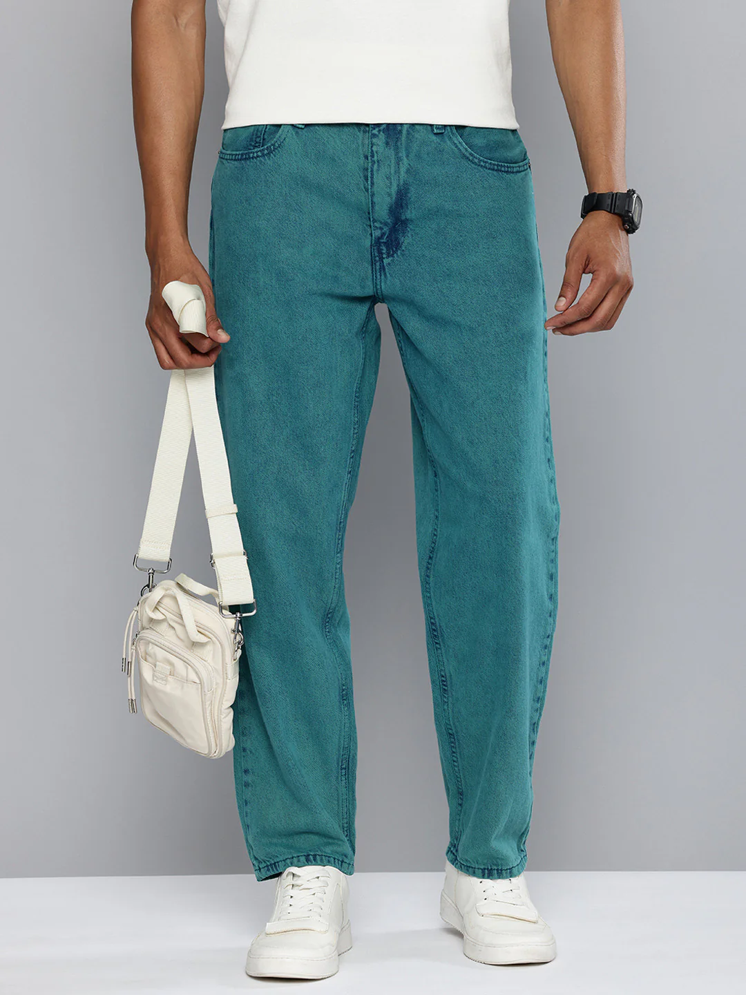 Men's 550'92 Green Loose Fit Mid Rise Jeans