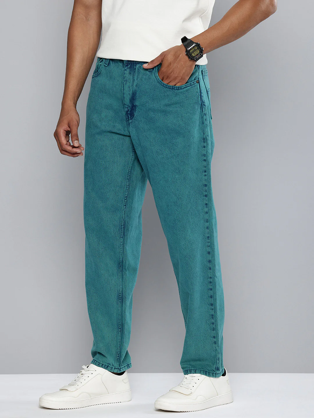 Men's 550'92 Green Loose Fit Mid Rise Jeans - Image 3